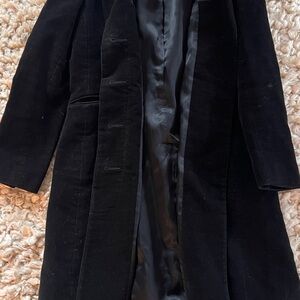 Banana Republic Black Velvet Long Trench Coat